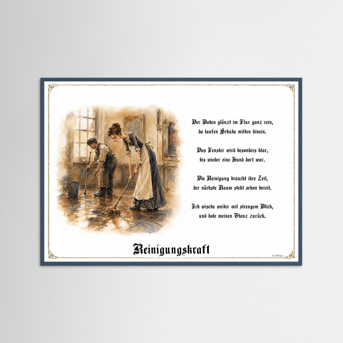 Zunftbild Die Reinigungskraft-Griesgram – Beispielansicht des Kunstdrucks