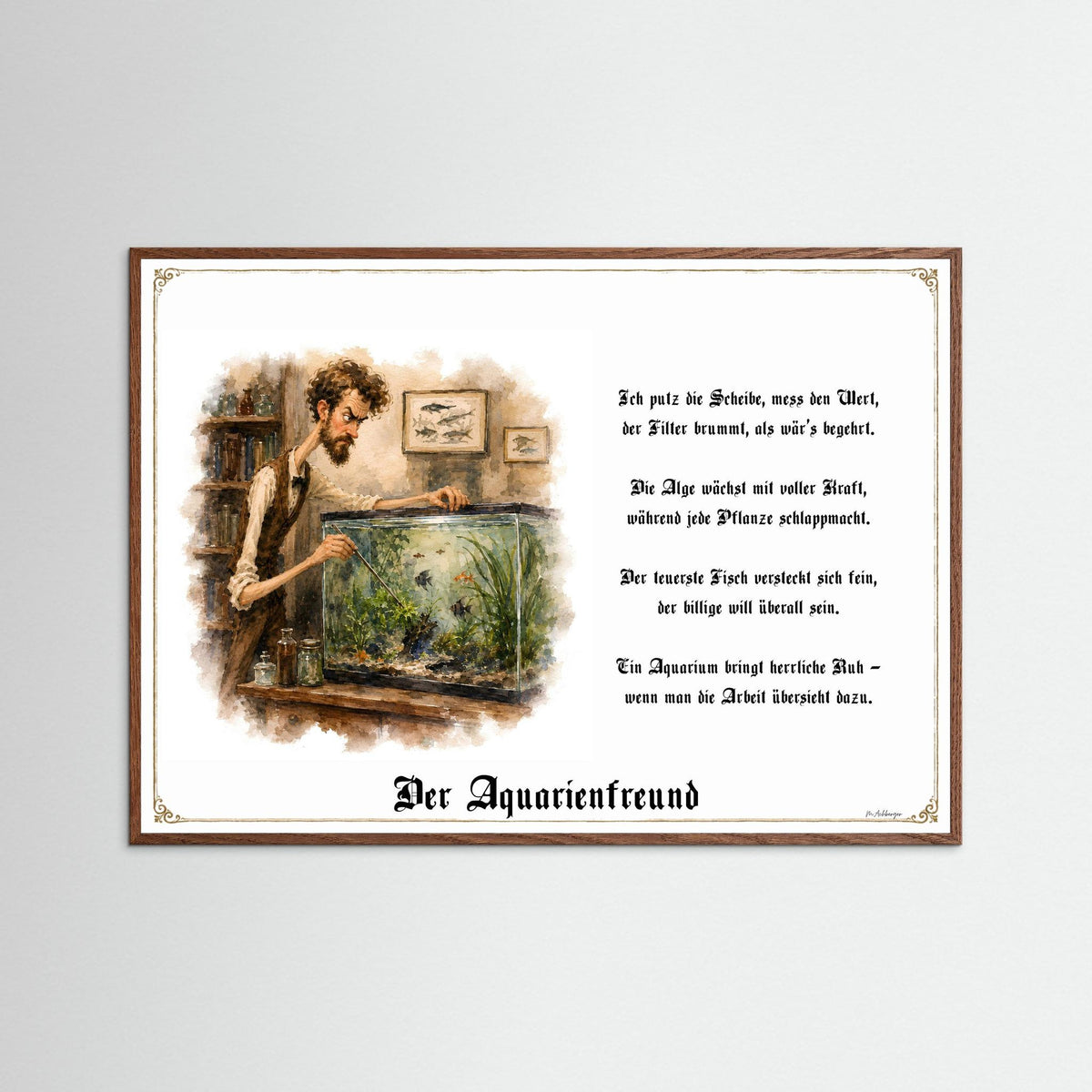 Zunftbild Der Aquarienfreund-Griesgram – Beispielansicht des Kunstdrucks