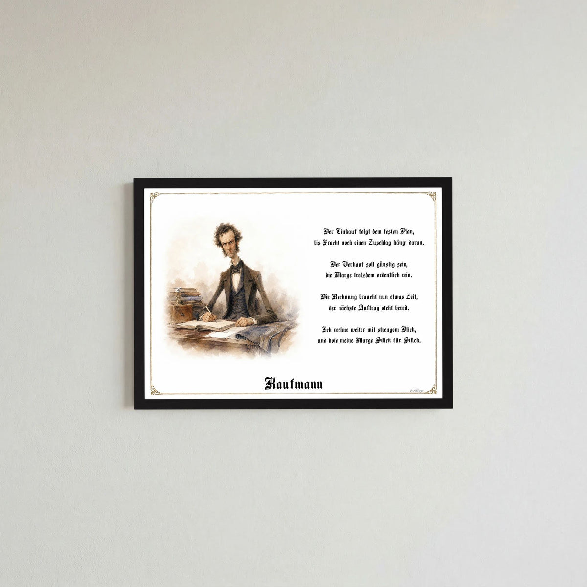 Zunftbild Der Kaufmann-Griesgram – Beispielansicht des Kunstdrucks