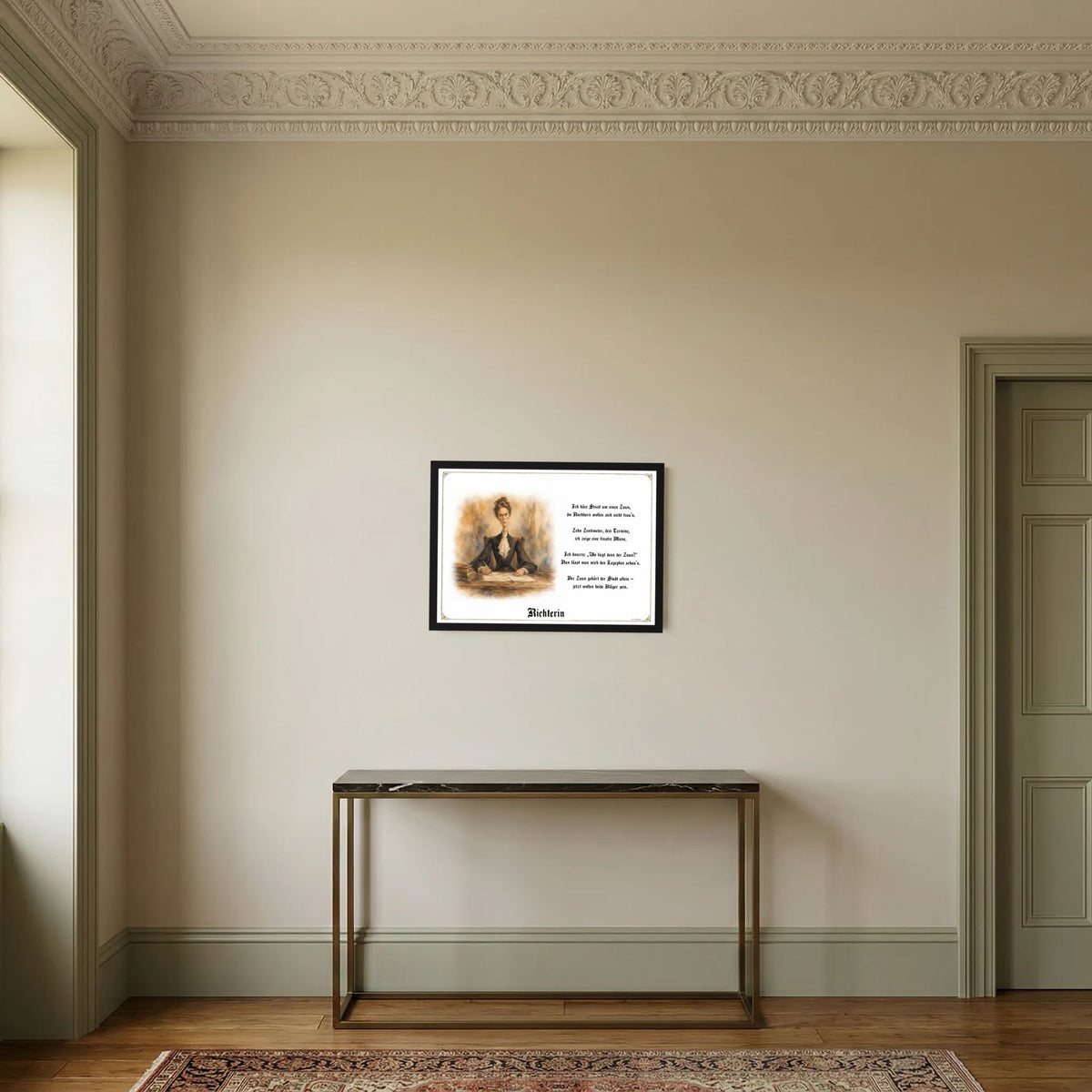 Zunftbild Die Richterin-Griesgram – Beispielansicht des Kunstdrucks
