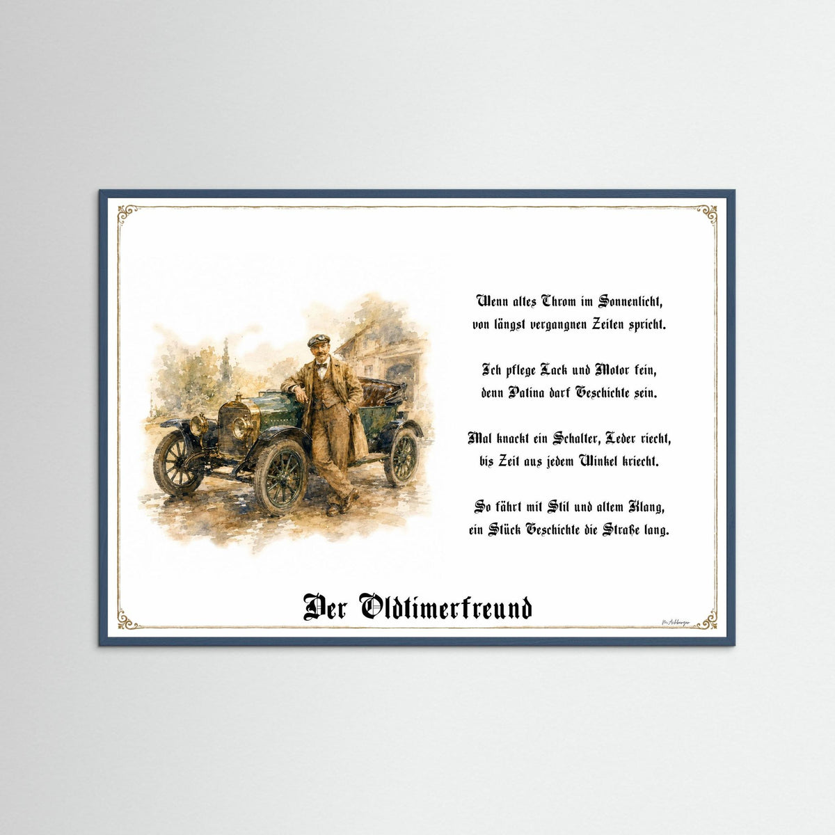 Zunftbild Der Oldtimerfreund – Beispielansicht des Kunstdrucks