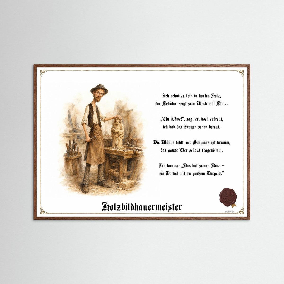Zunftbild Der Holzbildhauermeister-Griesgram – Beispielansicht des Kunstdrucks