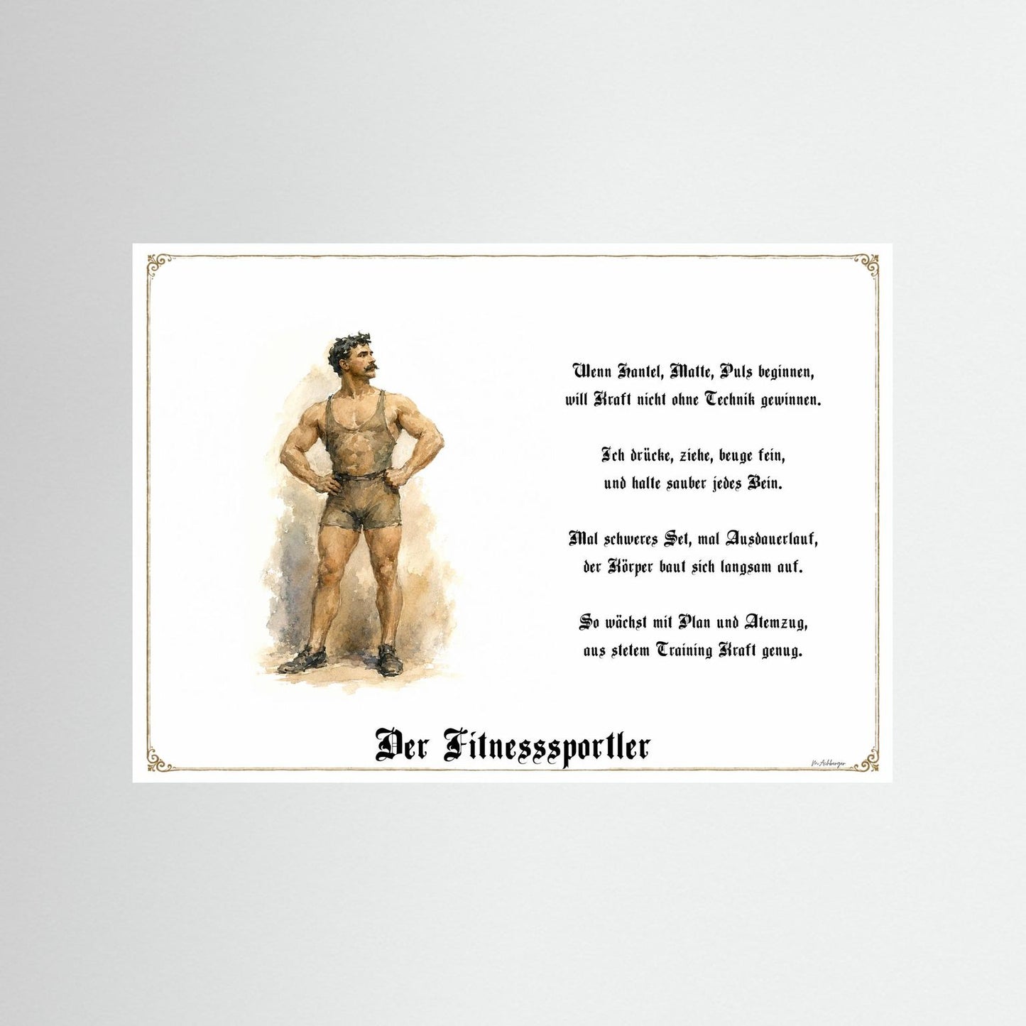 Sportbild Fitnesssportler als Fine-Art-Kunstdruck ohne Rahmen