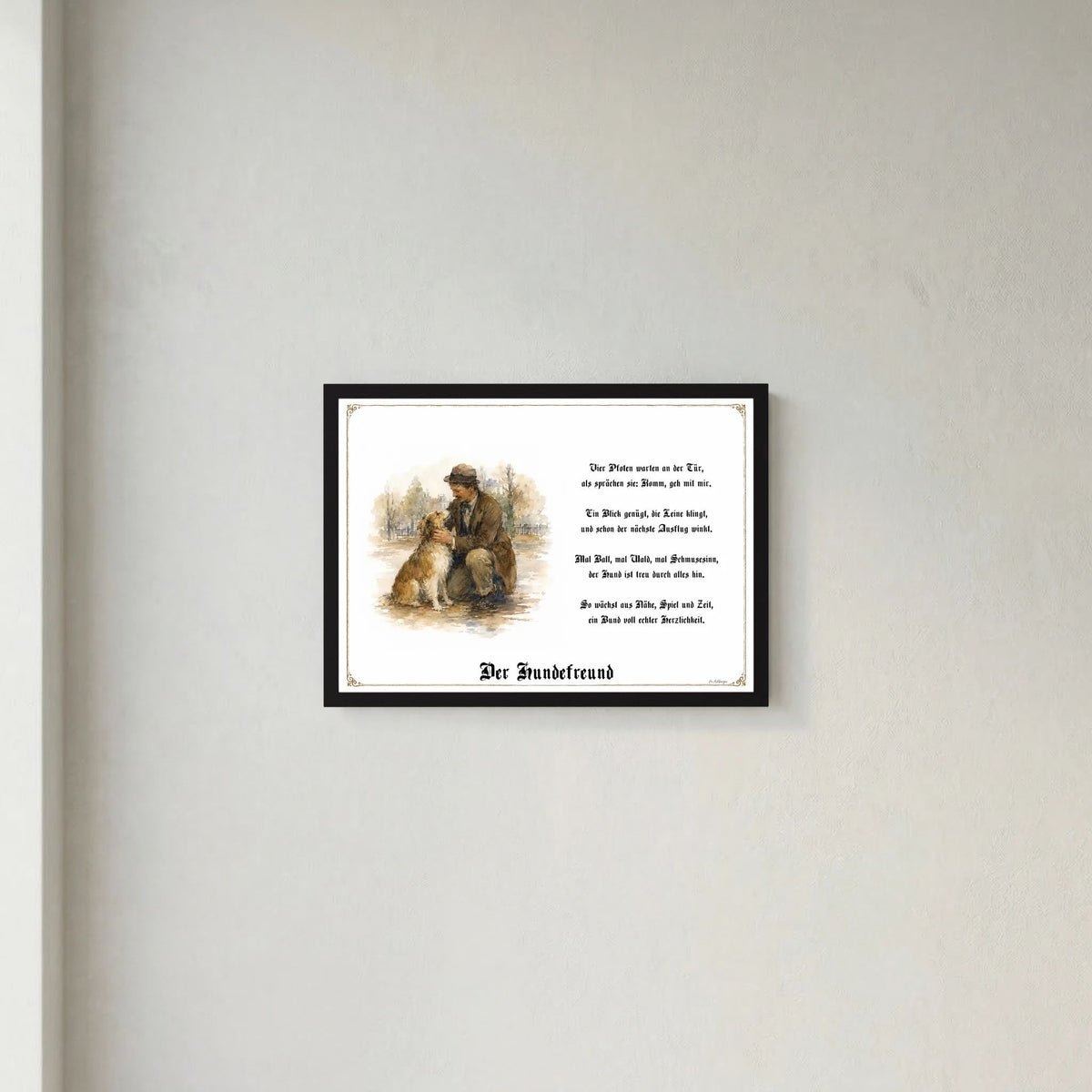 Zunftbild Der Hundefreund – Beispielansicht des Kunstdrucks