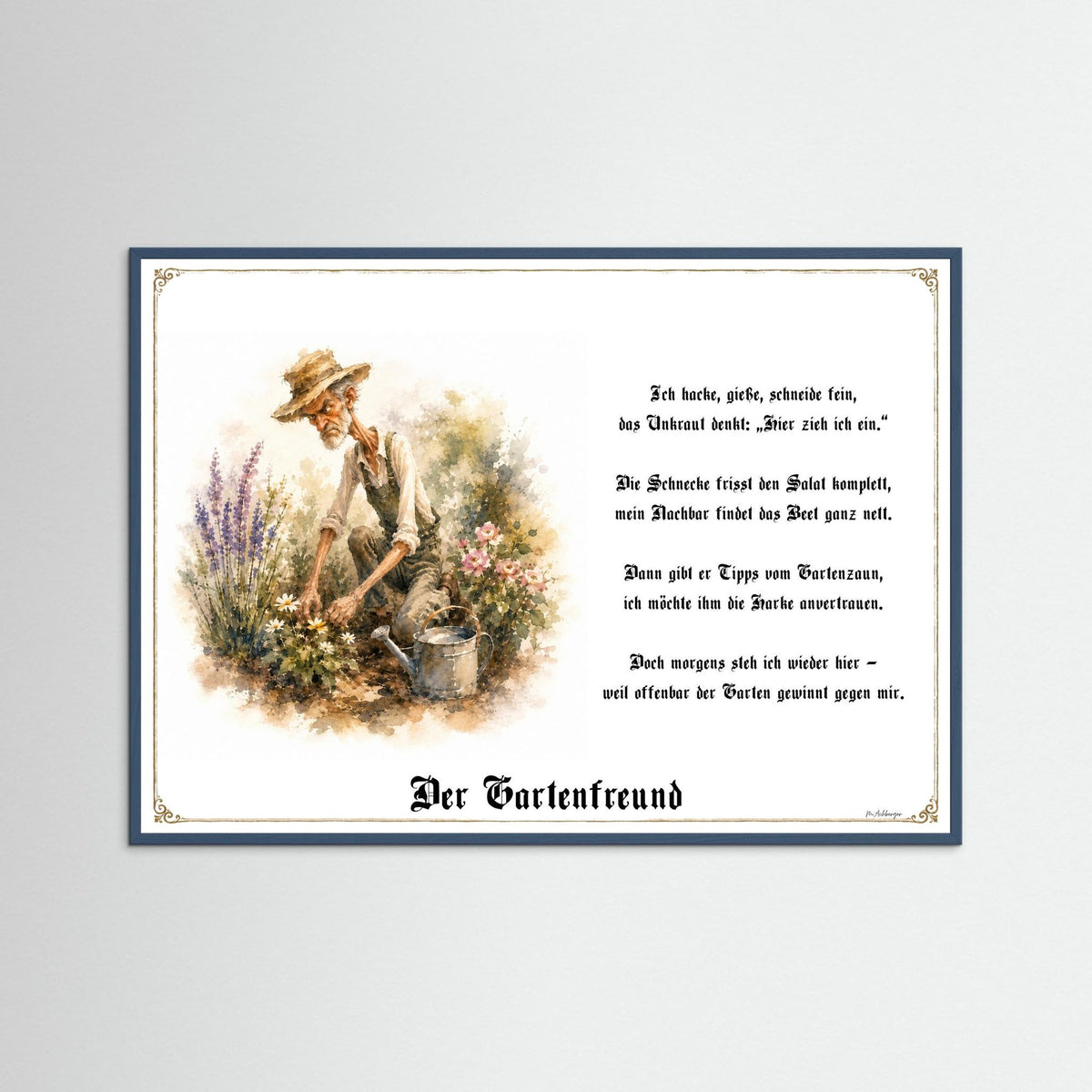 Zunftbild Der Gartenfreund-Griesgram – Beispielansicht des Kunstdrucks
