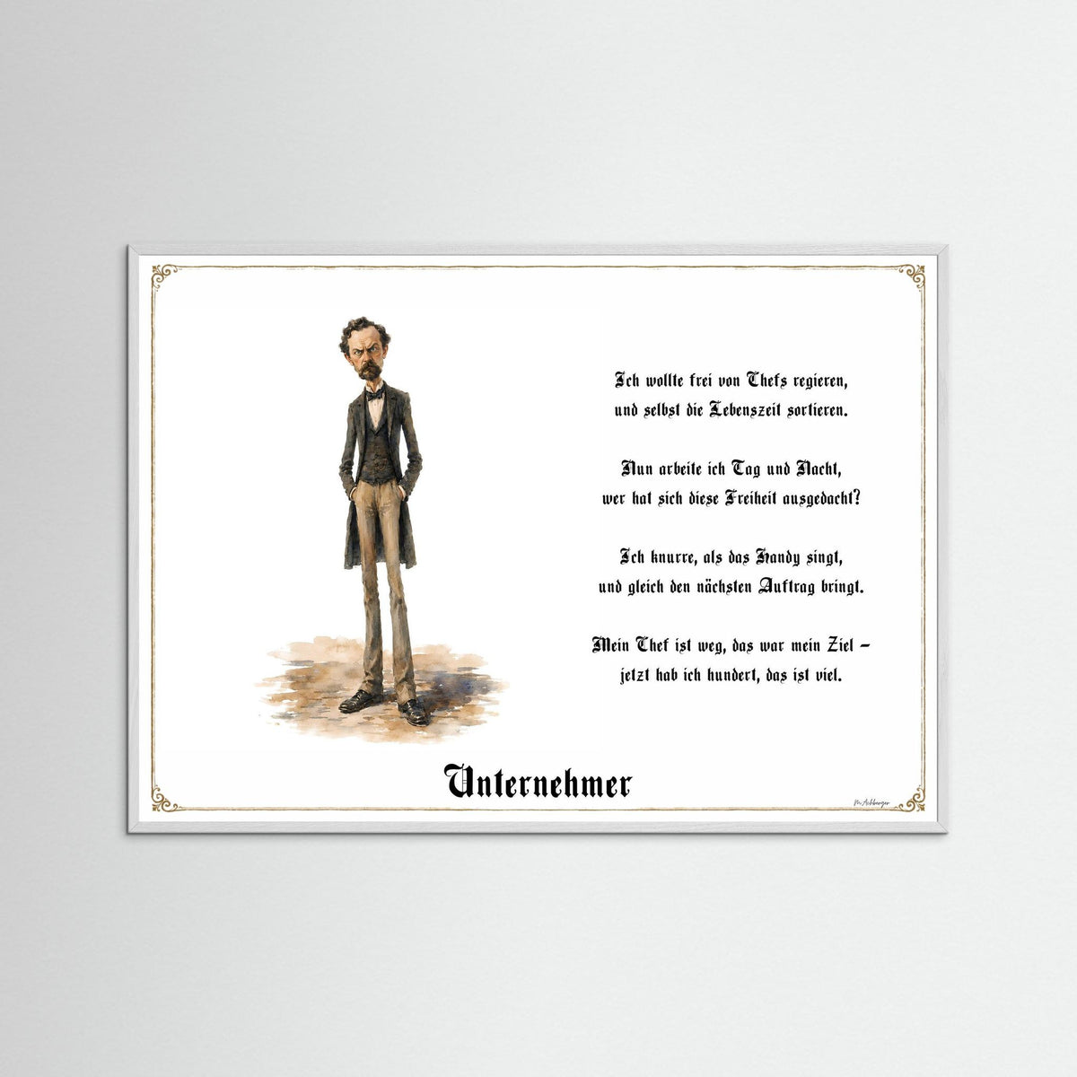 Zunftbild Der Unternehmer-Griesgram – Beispielansicht des Kunstdrucks