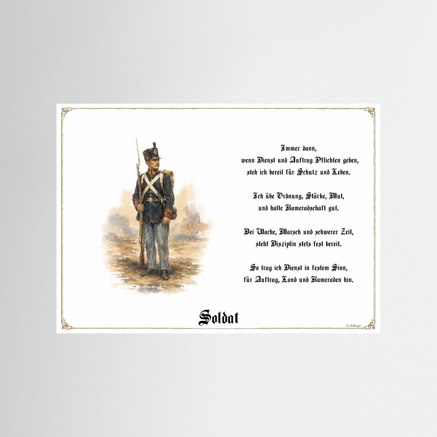 Zunftbild Soldat als Fine-Art-Kunstdruck ohne Rahmen