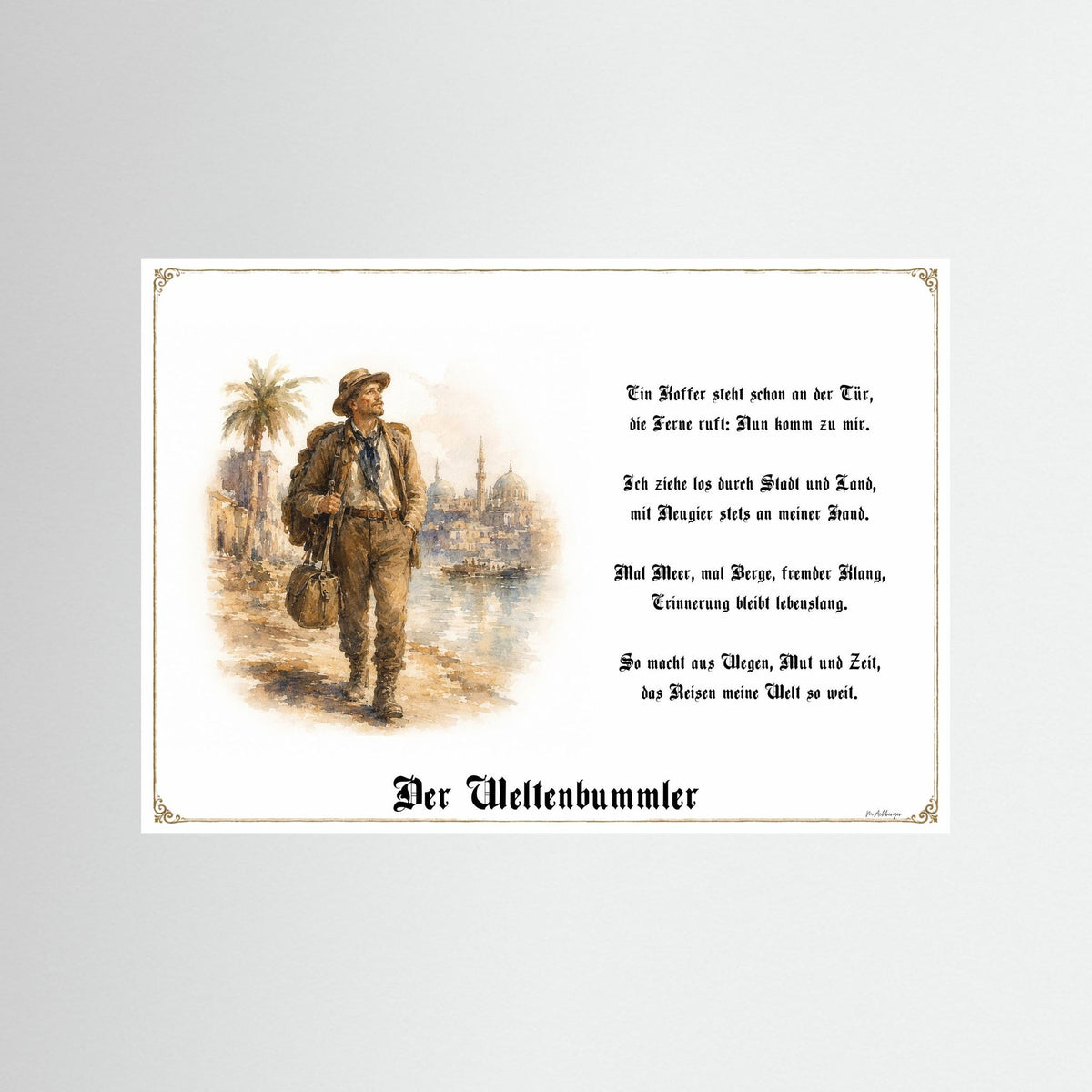 Zunftbild Der Weltenbummler – Beispielansicht des Kunstdrucks