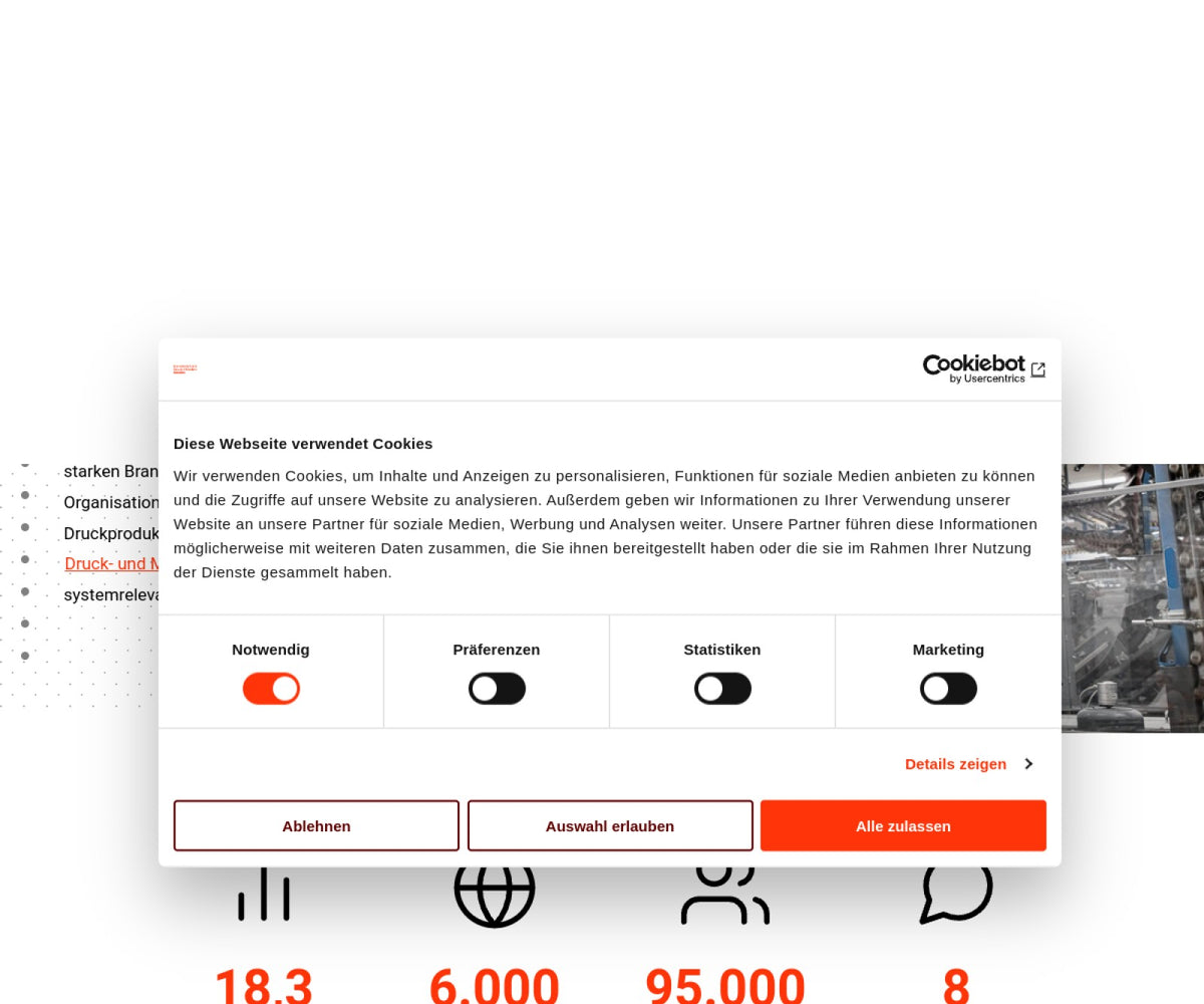 Screenshot der offiziellen Website von Bundesverband Druck und Medien e.V.
