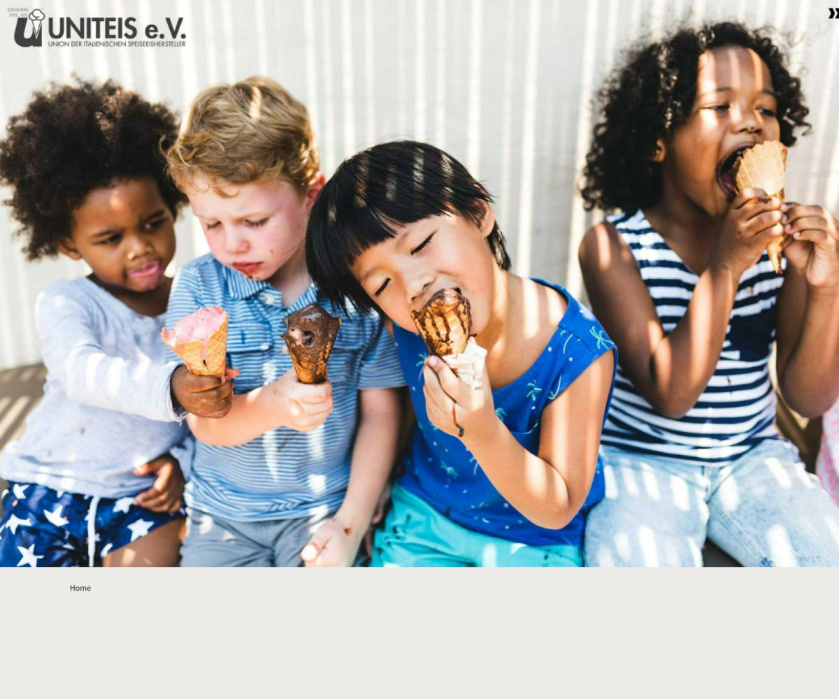 Screenshot der offiziellen Website von Verband der Italienischen Speiseeishersteller (UNITEIS)