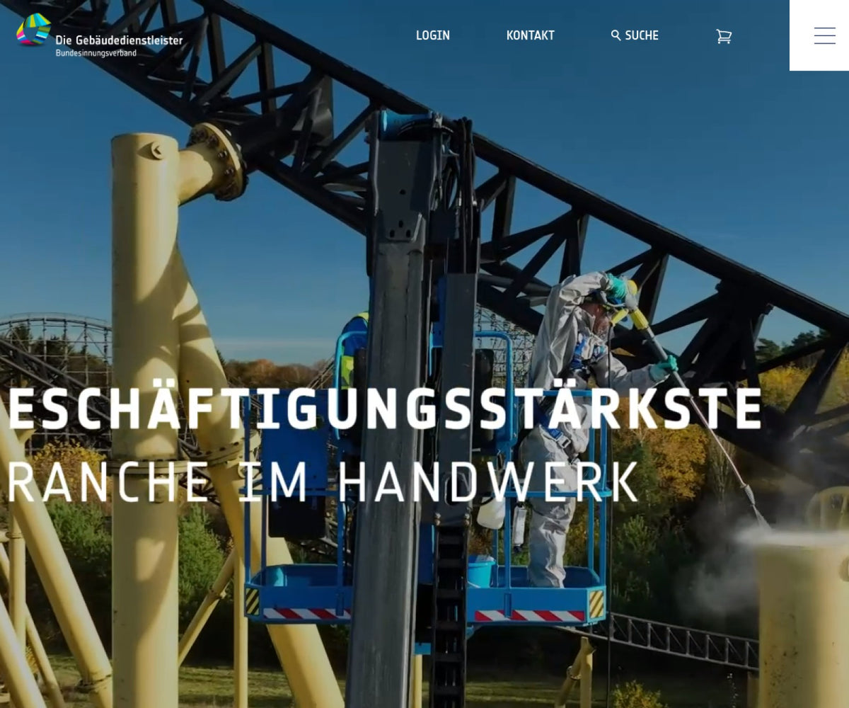 Screenshot der offiziellen Website von Bundesinnungsverband des Gebäudereiniger-Handwerks