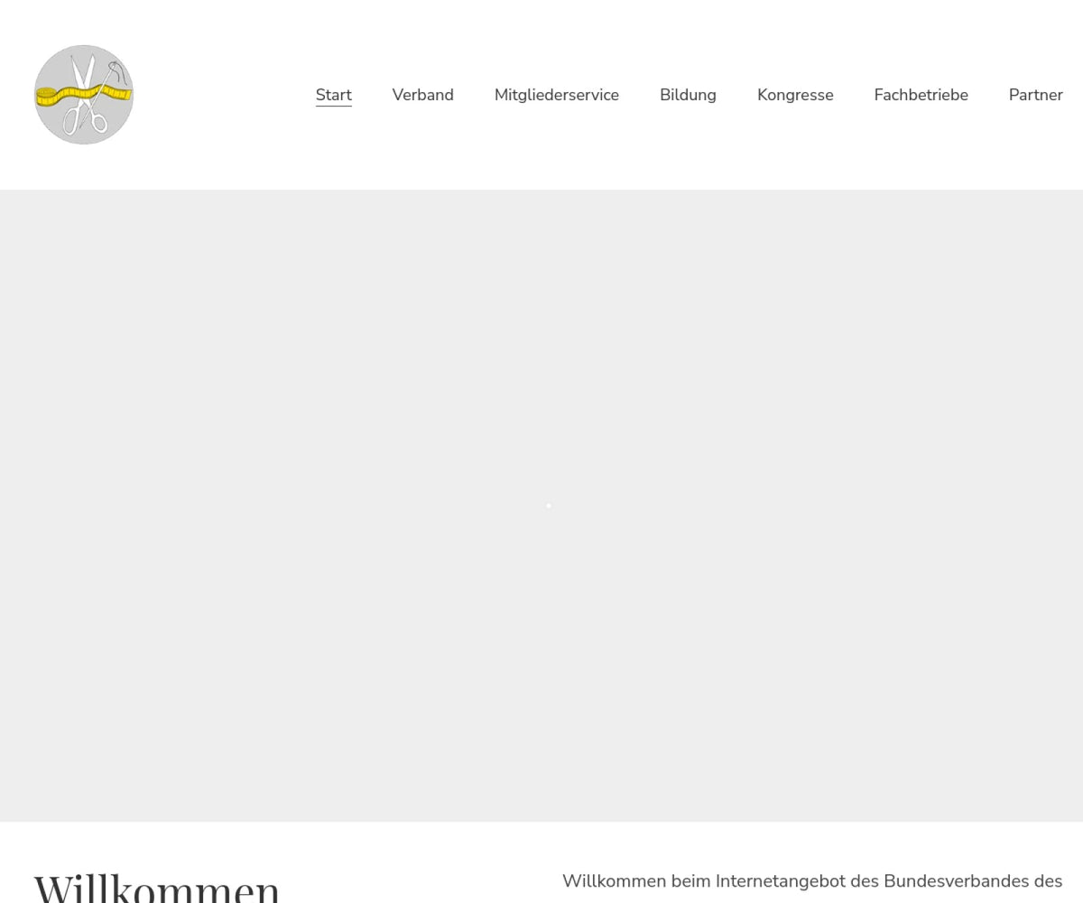 Screenshot der offiziellen Website von Bundesverband des Maßschneiderhandwerks e.V.
