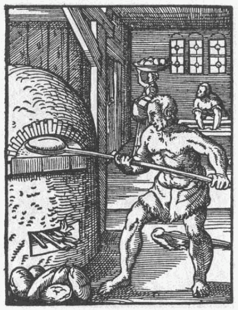 Historische Darstellung des Handwerks: Bäcker