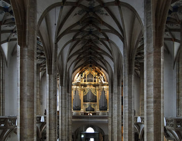 Die große Silbermann-Orgel im Freiberger Dom – erhaltenes Werk statt personenbezogener Porträtbehauptung.