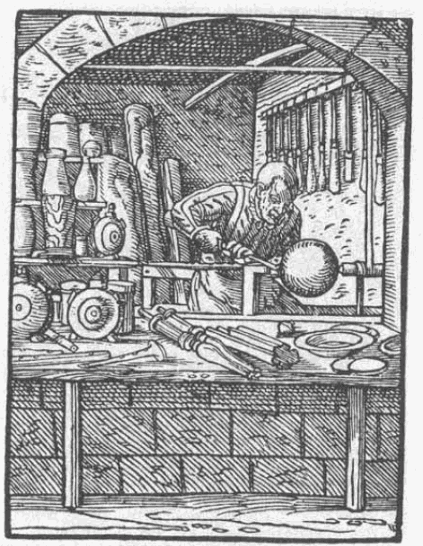Historische Darstellung des Handwerks: Drechsler