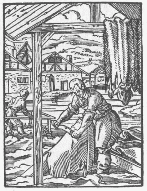 Historische Darstellung des Handwerks: Gerber / Lederer