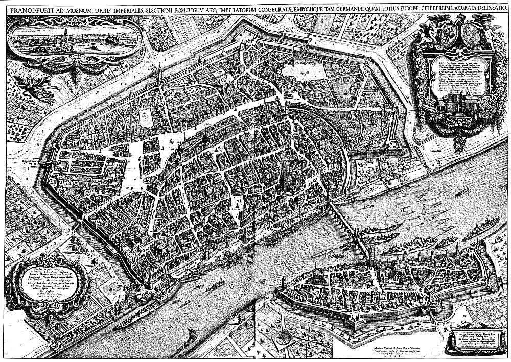 Historische Stadtansicht von Frankfurt am Main nach Matthäus Merian, 1628