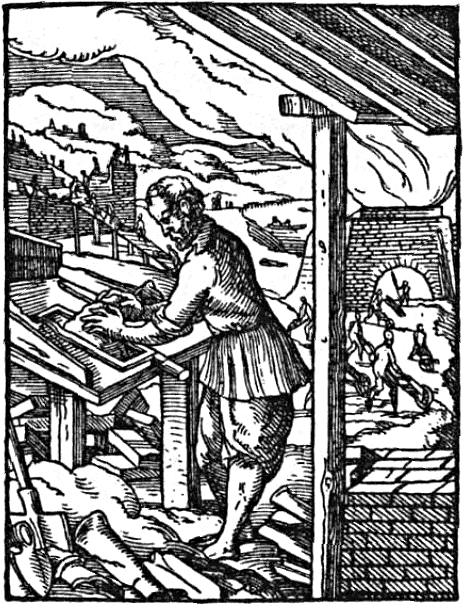 Historische Darstellung des Handwerks: Ziegler