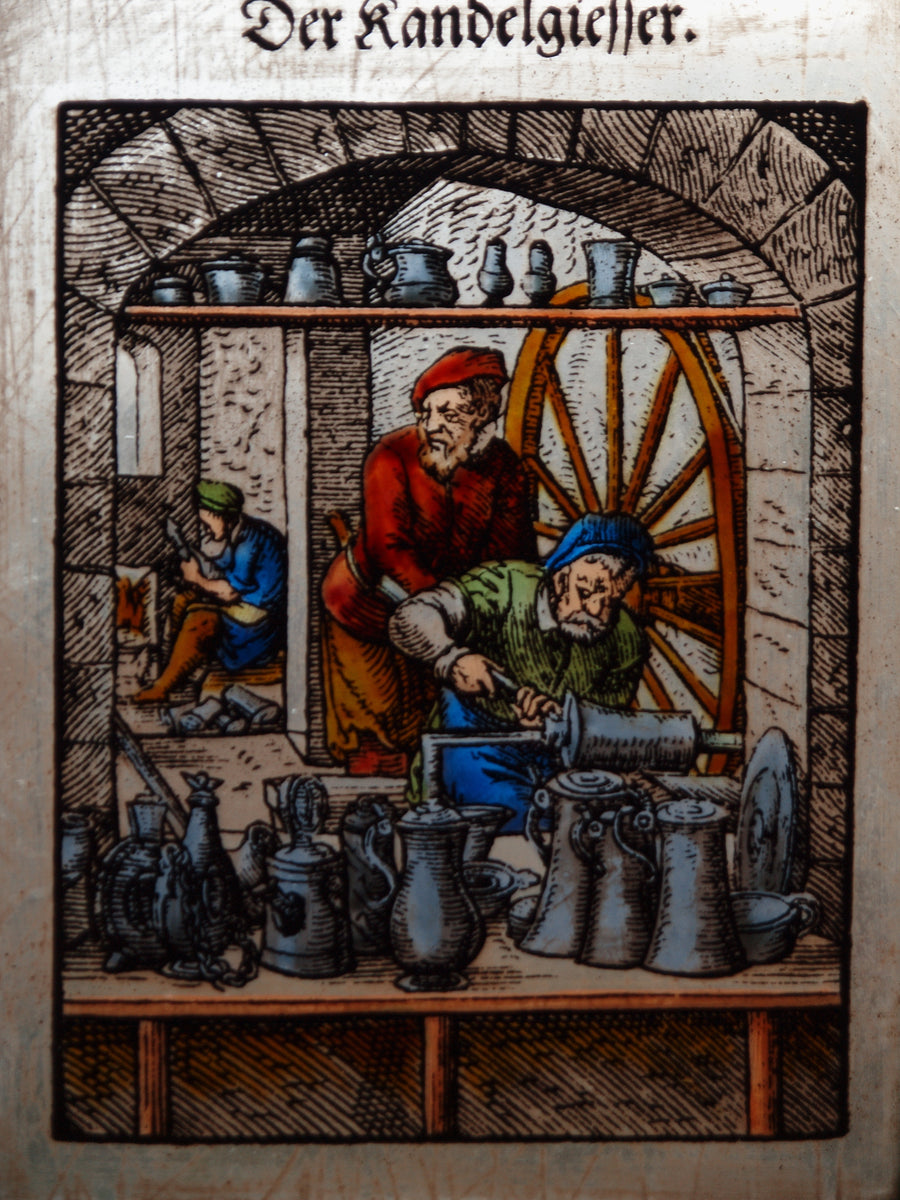 Historische Darstellung des Handwerks: Zinngießer