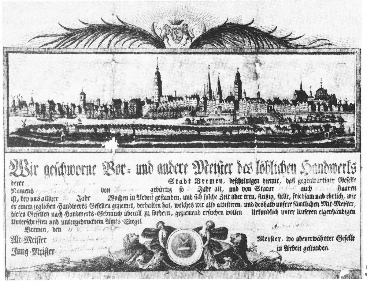 Tischler – historisches Original-Zunftsiegel aus Bremen