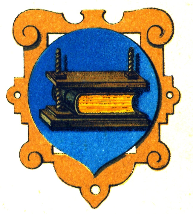 Historisches Zunftwappen der Buchbinder aus Ritters geographisch-statistischem Lexikon von 1895